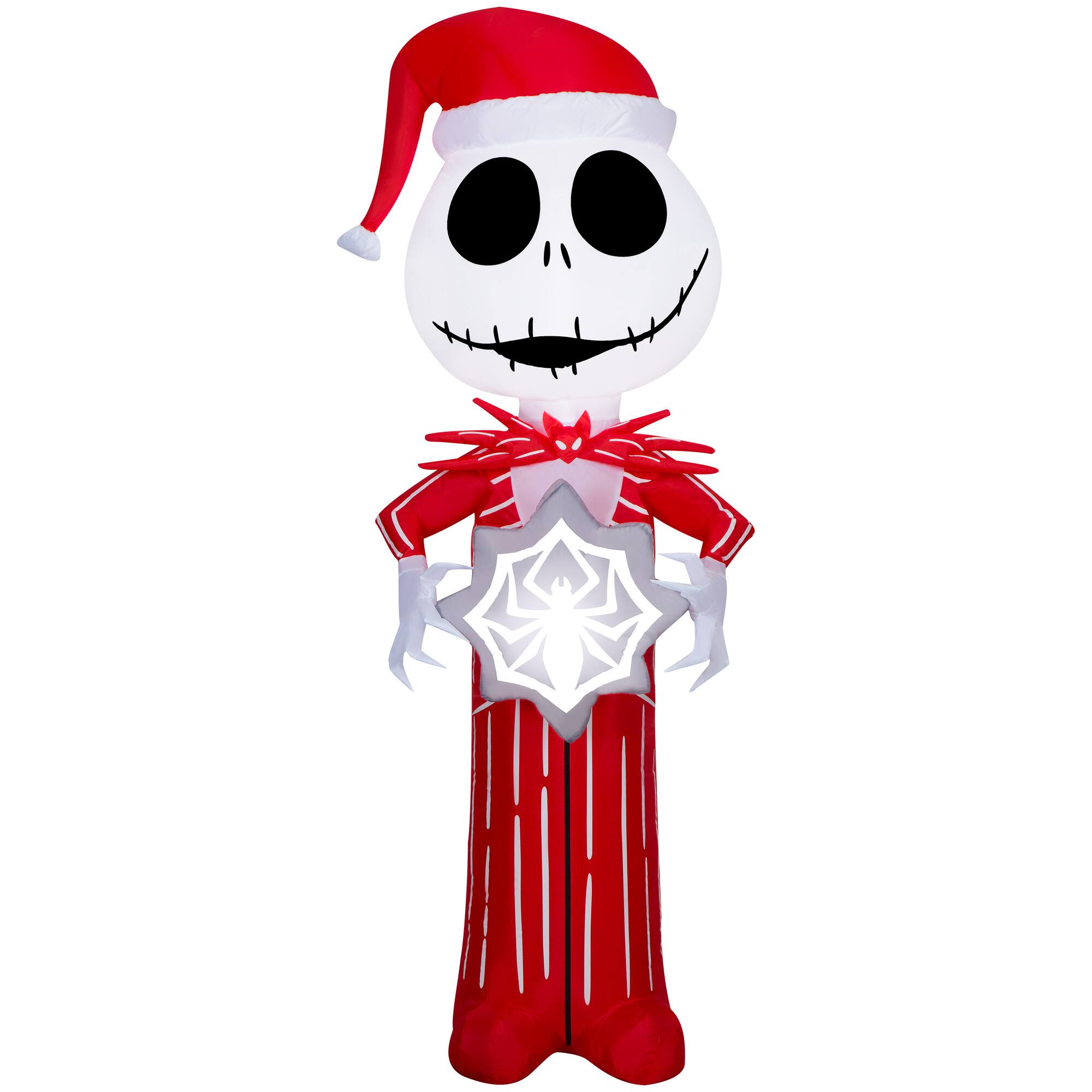 5.5ft. Airblown® Inflatable Christmas Jack Skellington in Red Suit with Spider Snowflake